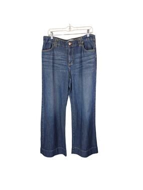 Cabi Jeans Beau High Rise Wide Leg Light Whiskering Distressing Women's Jeans 12